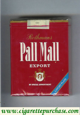 Pall Mall Rothmans Export Export Plain red 25s cigarettes soft box